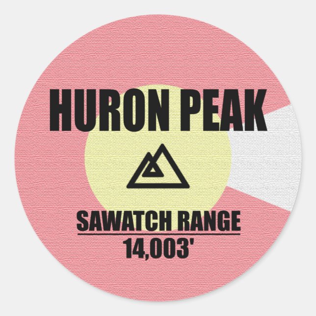 Pegatina Redonda Huron Peak (Anverso)