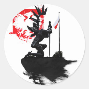 Pegatina Redonda Húsar polaco