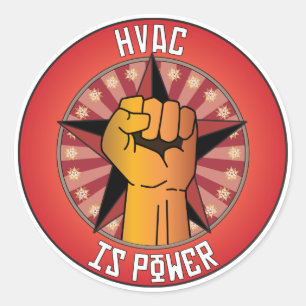 Pegatina Redonda Hvac Es Poder