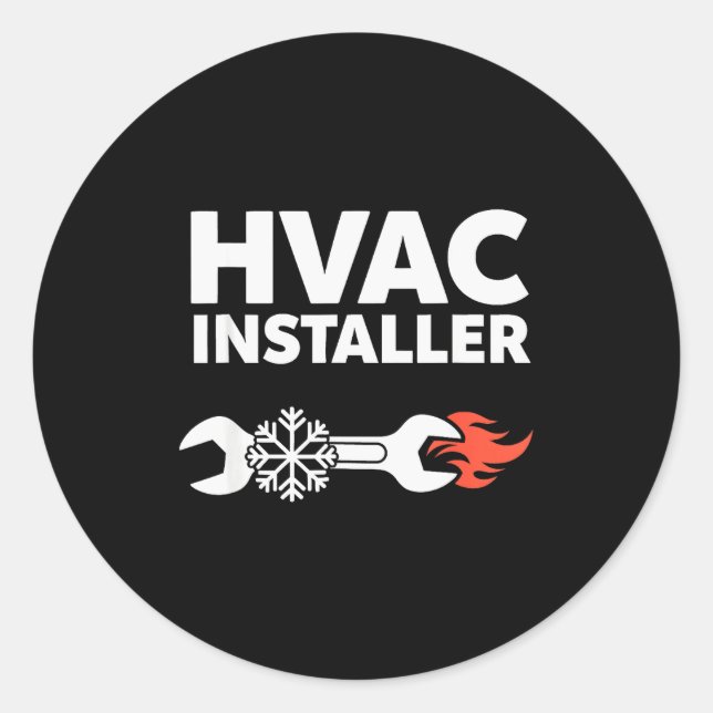 Pegatina Redonda Hvac Installer Funny Hvac Tech Technician Father D (Anverso)