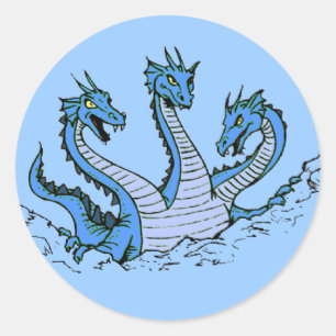 Pegatina Redonda Hydra Dragon