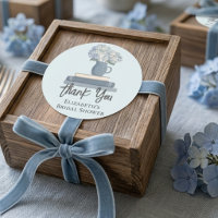 Hydrangea Carta a Mano Gracias Libros Azul Polvori