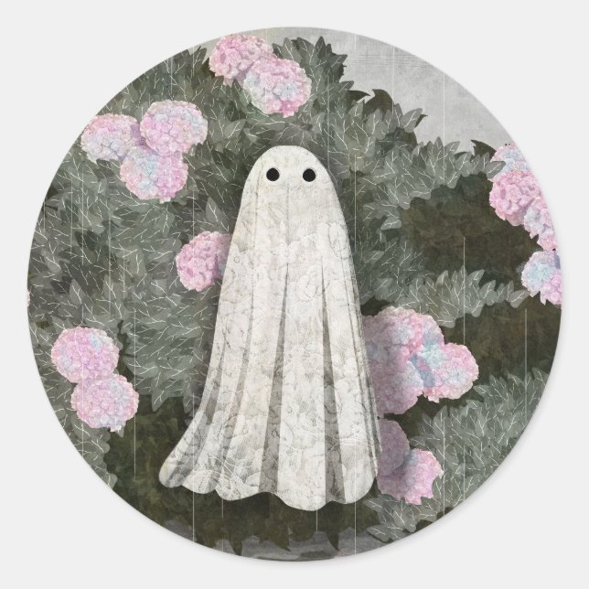 Pegatina Redonda Hydrangeas (Anverso)