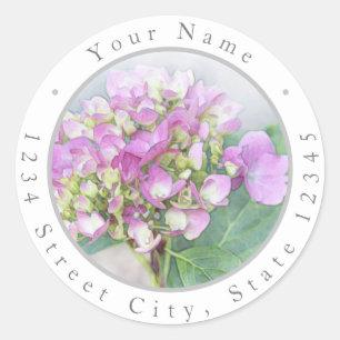Pegatina Redonda Hydrangeas Vignette Labels