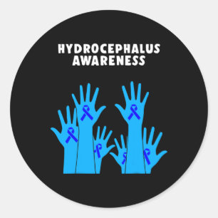 Pegatina Redonda Hydrocephalus Sobreviviente Sensibilización Terapé