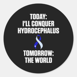 Pegatina Redonda Hydrocephalus Survivor Today Awareness Warrior