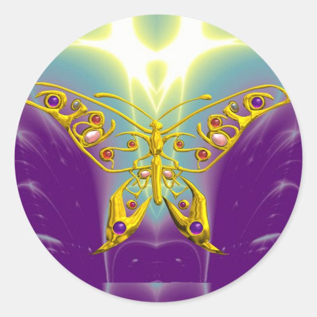 PEGATINA REDONDA HYPER BUTTERFLY (Anverso)