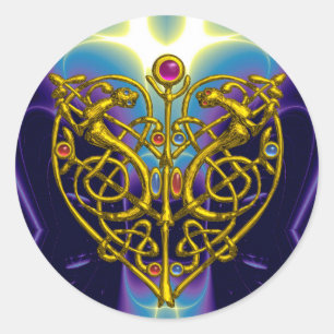 Pegatina Redonda HYPER VALENTINE Fuchsia rosa Púrpura