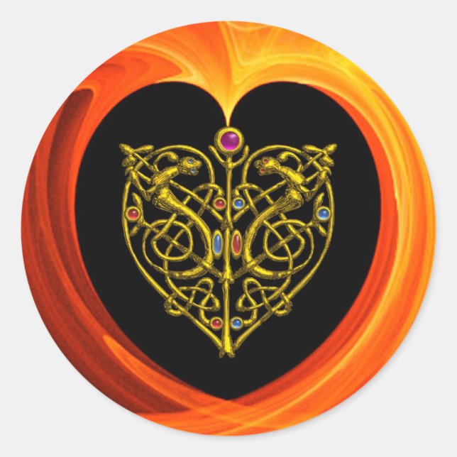 PEGATINA REDONDA HYPER VALENTINE GOLDEN HEART (Anverso)