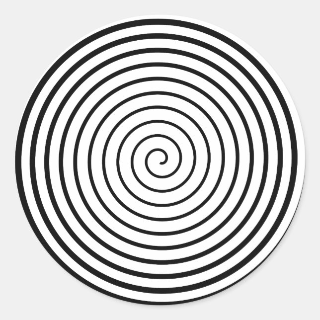 Pegatina Redonda Hypnotizer White (Anverso)