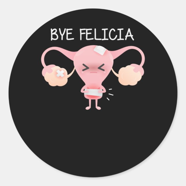 Pegatina Redonda Hysterectomy Support Uterus Removal (Anverso)