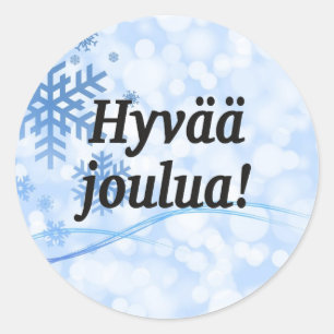Pegatina Redonda ¡Hyvää joulua! Feliz Navidad en finlandés