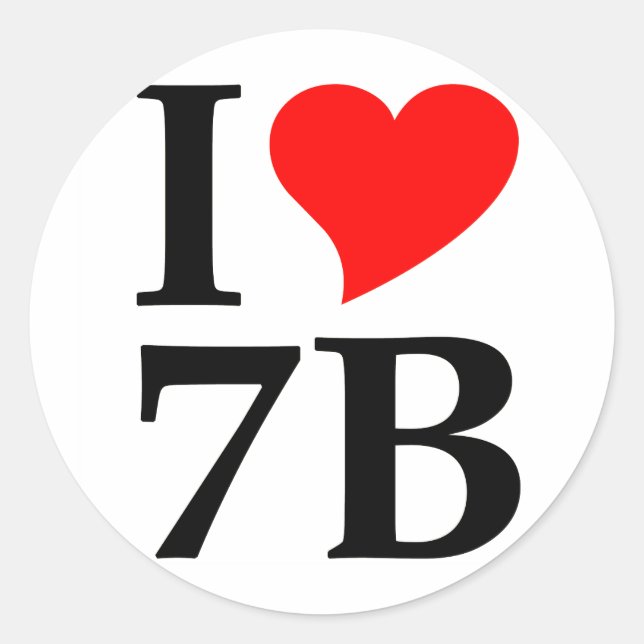 Pegatina Redonda I 7B love (Anverso)