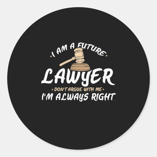 Pegatina Redonda I Am A Future Lawyer (Anverso)