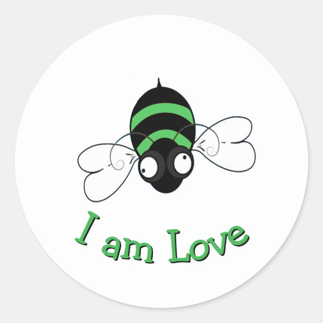 Pegatina Redonda I Am Love Bee Sticker (Anverso)