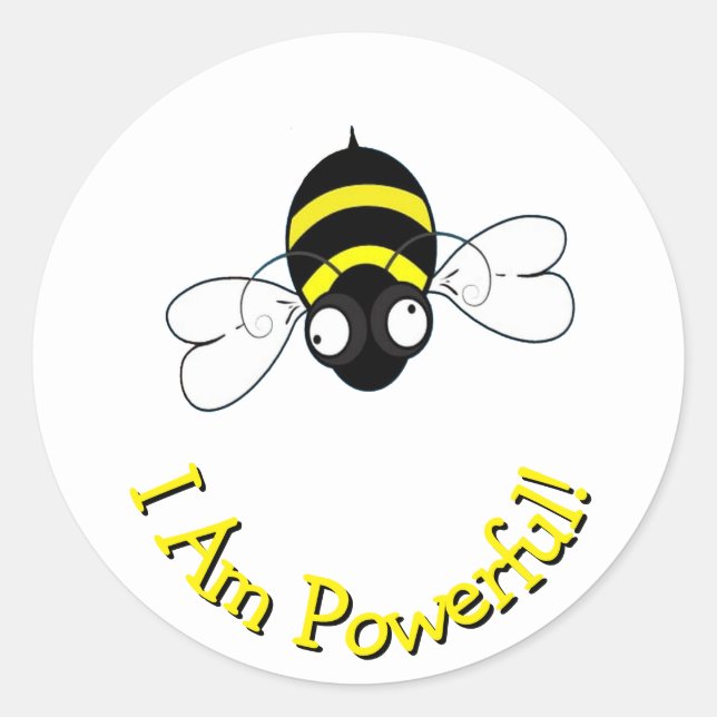 Pegatina Redonda I Am Powerful Round Sticker (Anverso)