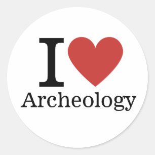 Pegatina Redonda I ❤️ Arqueología para estudiantes/PERSONALIZADO do
