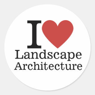 Pegatina Redonda I ❤️ Arquitectura del Paisaje para estudiantes/pro