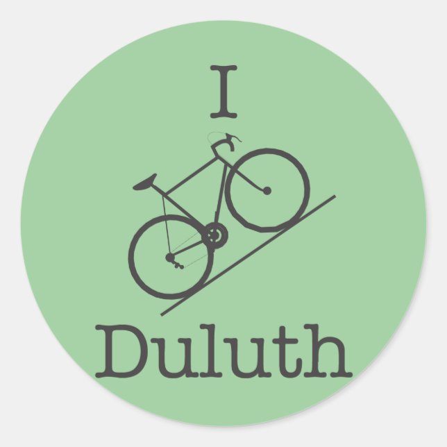 Pegatina Redonda I Bike Duluth (Anverso)