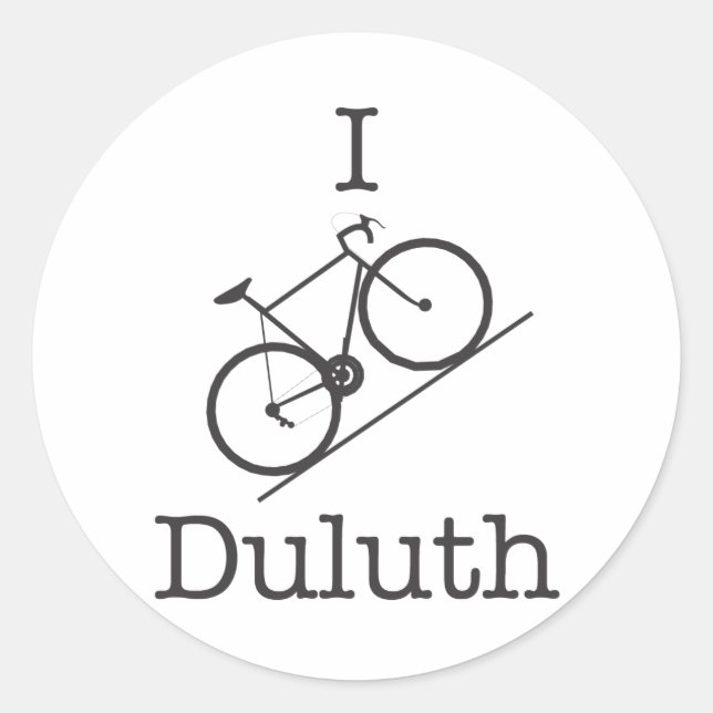 Pegatina Redonda I Bike Duluth (Anverso)