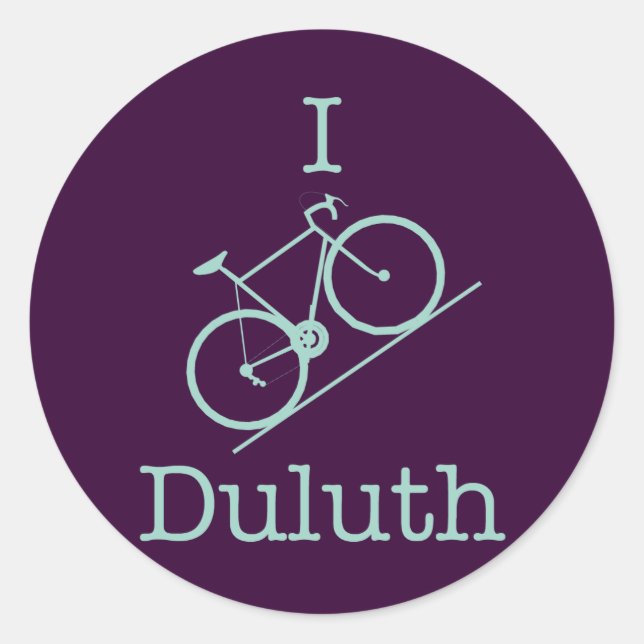 Pegatina Redonda I Bike Duluth (Anverso)