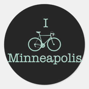 Pegatina Redonda I Bike Minneapolis