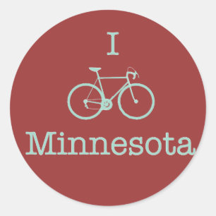 Pegatina Redonda I Bike Minnesota
