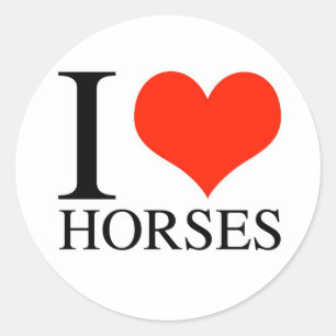 Pegatina Redonda I caballos del corazón