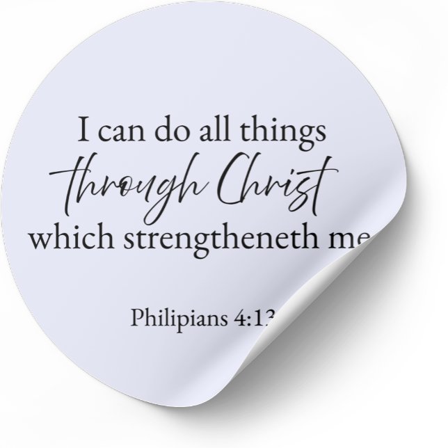 Pegatina Redonda I Can Do All Things Through Christ – Philippians  (Subido por el creador)