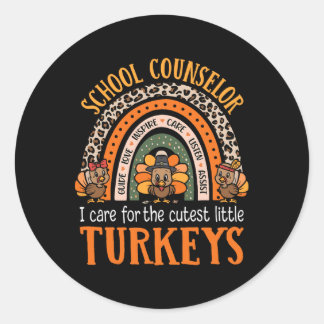 Pegatina Redonda I Care For The Cutest Turkeys Thanksgiving School