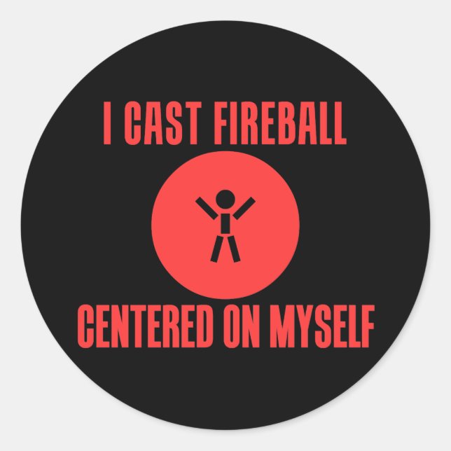 Pegatina Redonda I Cast Fireball (Anverso)