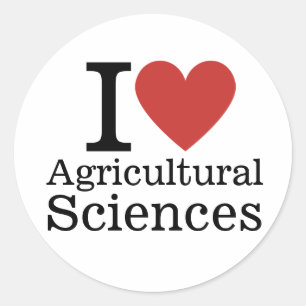Pegatina Redonda I ❤️ Ciencias Agrícolas para estudiantes/Facultad