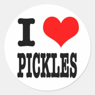 PEGATINA REDONDA I CORAZÓN (AMOR) PICKLES