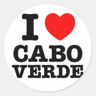 Pegatina Redonda I corazón Cabo Verde