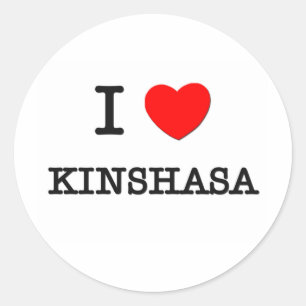 Pegatina Redonda I corazón KINSHASA