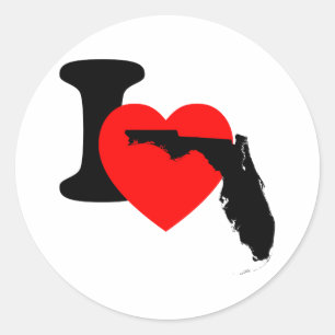 Pegatina Redonda I corazón la Florida