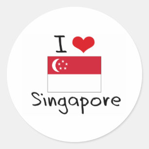 PEGATINA REDONDA I CORAZÓN SINGAPUR