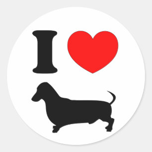 Pegatina Redonda I Dachshund del corazón