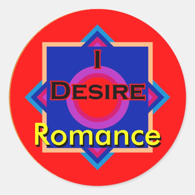 Pegatina Redonda I Desire Romance (Anverso)