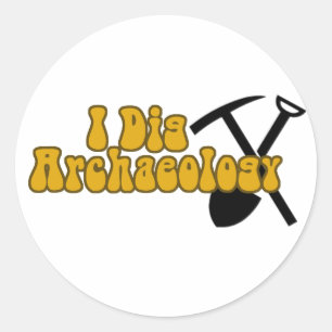 Pegatina Redonda I Dig Archeology
