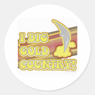 Pegatina Redonda I Dig Gold Country
