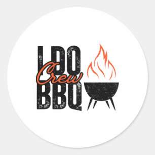 Pegatina Redonda I Do Bbq Fiesta Coincidiendo Equipo Boda Byrbecue