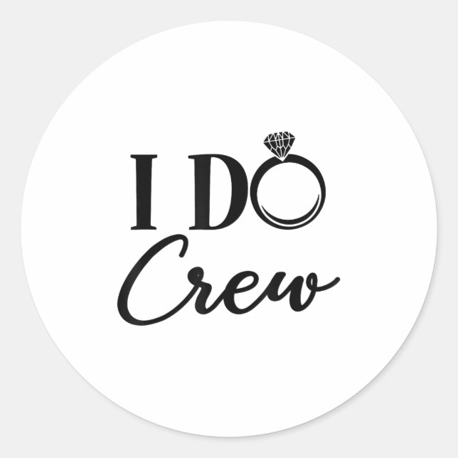 Pegatina Redonda I Do Crew, Bachelorette Party, Matching, Group Bri (Anverso)