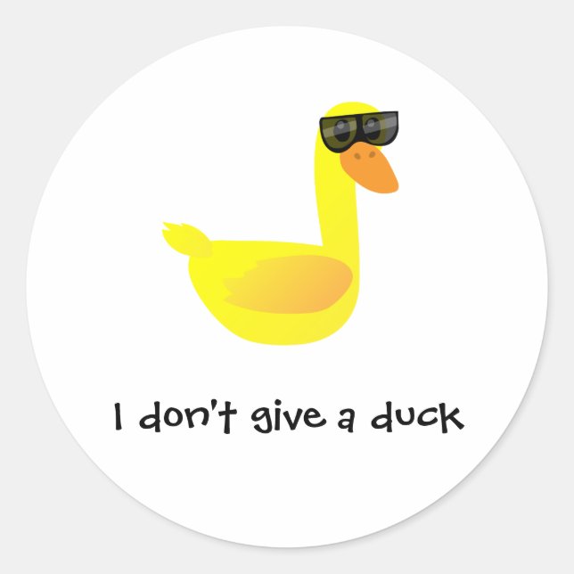 Pegatina Redonda I don't give a Duck Humor (Anverso)