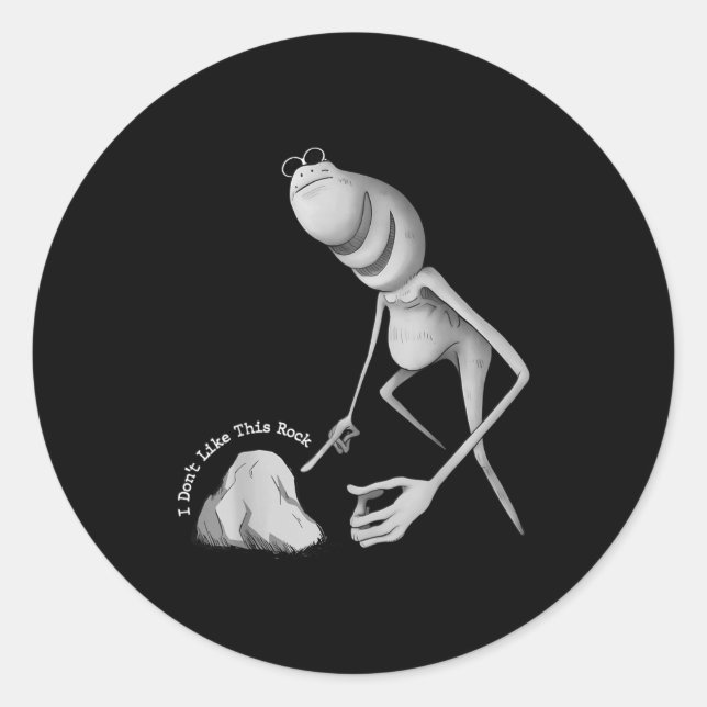 Pegatina Redonda I Don't Like This Rock Funny Marcus The Worm Meme  (Anverso)