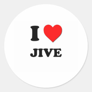 Pegatina Redonda I el corazón Jive