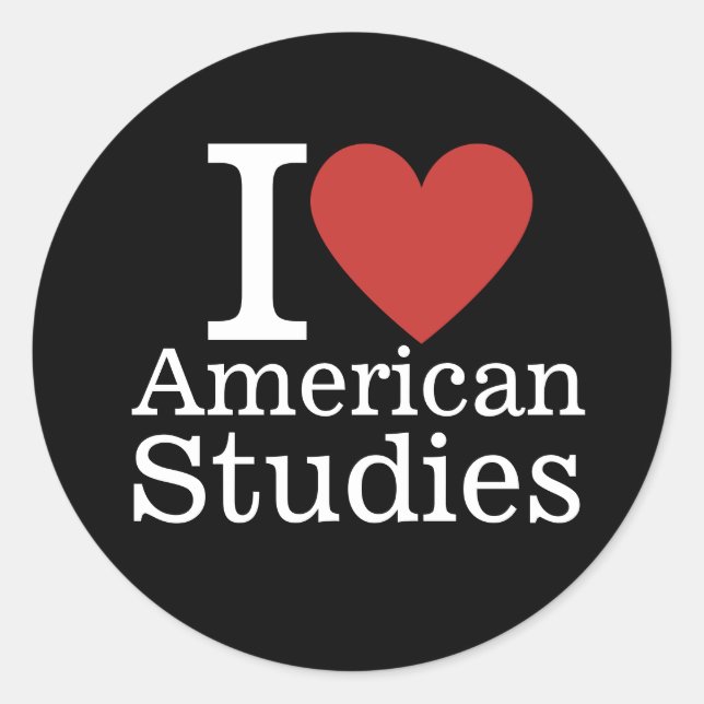 Pegatina Redonda I ❤️ Estudios Americanos para Estudiantes/PERSONAL (Anverso)