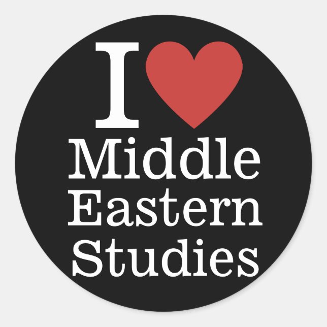Pegatina Redonda I ❤️ Estudios de Medio Oriente para estudiantes/Fa (Anverso)