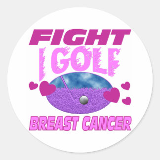 Pegatina Redonda I Golf > Lucha contra el Cáncer de Mama