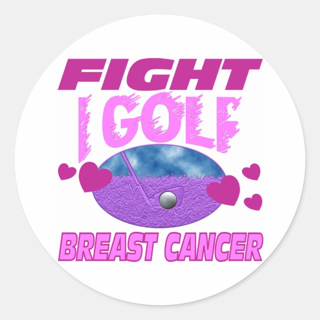 Pegatina Redonda I Golf > Lucha contra el Cáncer de Mama (Anverso)
